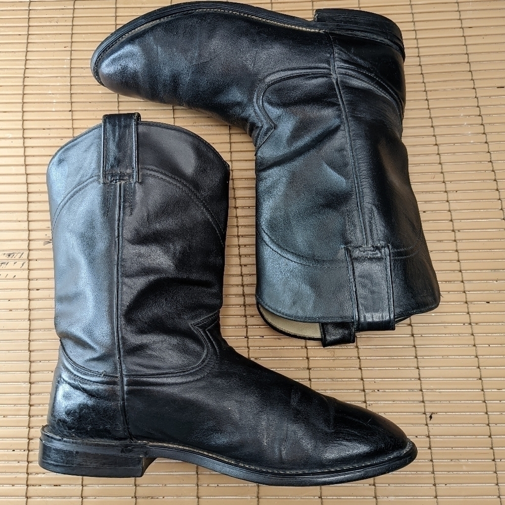 Cowtown men's sz 8EE black leather cowboy Western Boots - Picture 7 of 10
